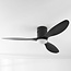 Ceiling fan with light, 3 blades in black Ø132 cm - Zazoe