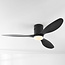 Ceiling fan with light, 3 blades in black Ø132 cm - Zazoe