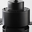 Black ceiling fan with remote control and dimmable LEDs - Akira