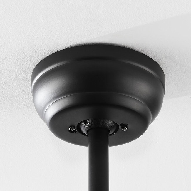 Black ceiling fan with remote control incl. LED - Akira