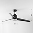 Black ceiling fan with remote control and dimmable LEDs - Akira