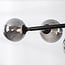6-light design ceiling light Aster in smoked glass - black