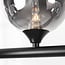 6-light design ceiling light Aster in smoked glass - black