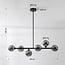 6-light design ceiling light Aster in smoked glass - black