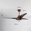 Ceiling fan Wieke - dark brown wood effect with adjustable colour temperature
