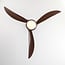 Ceiling fan Wieke - dark brown wood effect with adjustable colour temperature