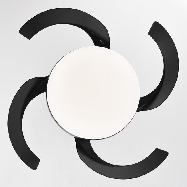 Black ceiling fan with integrated light source - Ventu