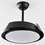 Black ceiling fan with integrated light source - Ventu