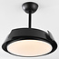 Black ceiling fan with integrated light source - Ventu