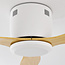 White ceiling fan with beech wood finish Ø106.6 cm incl. remote control - Rivotra