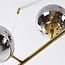 Designer pendant light Hepta with 7 smoked glass globes
