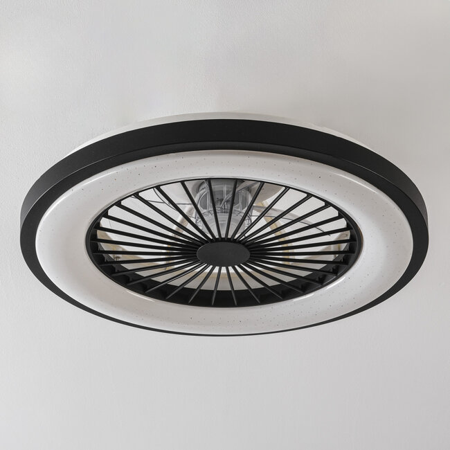 Starry Black ceiling fan with adjustable Colour temperature and Star effect