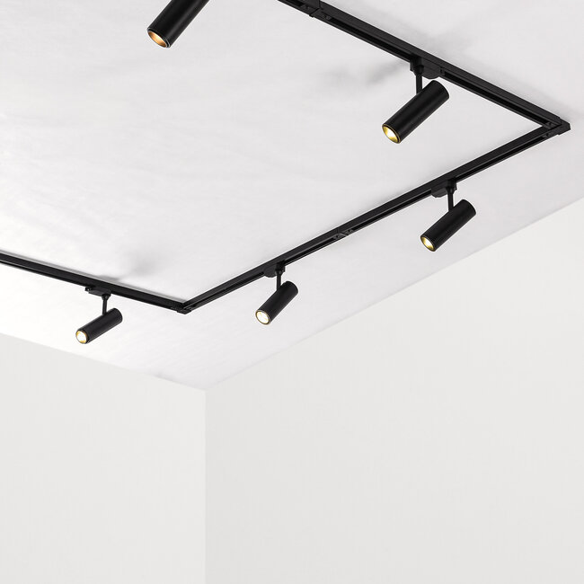 Modern 3-metre single-phase track lighting system with Jolie spotlights - ceiling lights