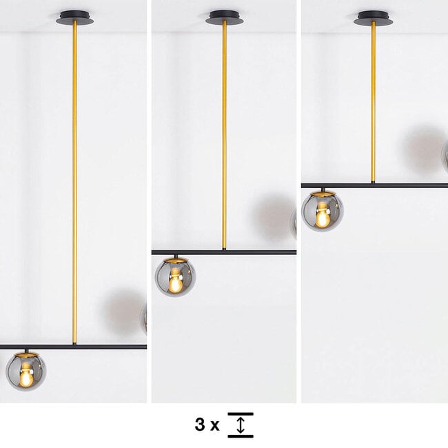 3-light pendant light Danny - opal glass