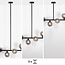 Designer ceiling light black with smoked glass, 6-bulb - Aster