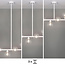 6-light pendant light Aster - white frame with clear glass globes