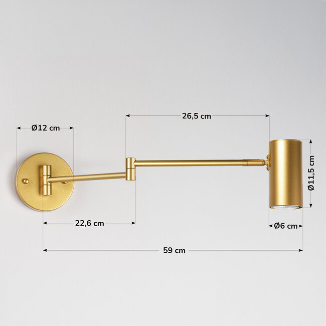 Golden wall lamp Revah