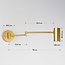 Gold wall light, adjustable arm - Revah