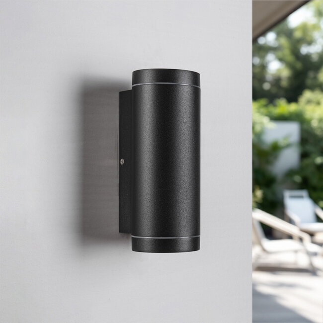 Modern 2-bulb outdoor wall lamp - Mika