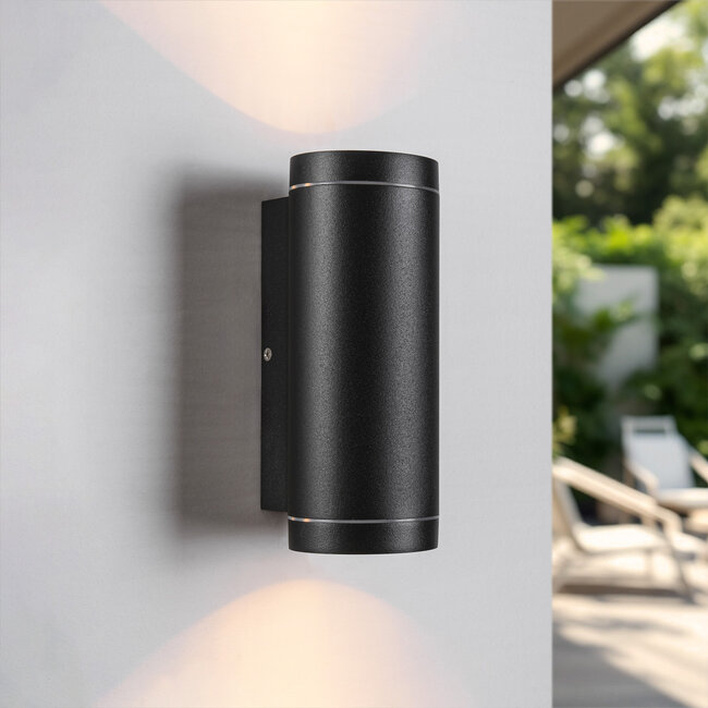 Modern 2-bulb outdoor wall lamp - Mika