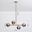 Asun pendant lamp with Golden frame and smoked glass spheres with Mirror effect