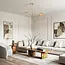 Designer ceiling light Stiri gold with amber glass, 4-bulb