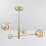 Designer ceiling light Stiri gold with amber glass, 4-bulb