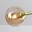 Designer ceiling light Stiri gold with amber glass, 4-bulb