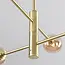 Golden ceiling lamp Stiri 4-light with Amber glass