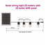 Solar string lights 25 metres with 25 or 30 W-shape filament bulbs, 30W solar panel