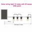 Solar string lights 10 metres with 20 W-shape filament bulbs, 20W solar panel