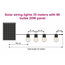 Solar string lights 35 metres with 70 or 80 filament bulbs, 20W solar panel