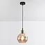 1-light pendant lamp Verona amber - round smooth glass