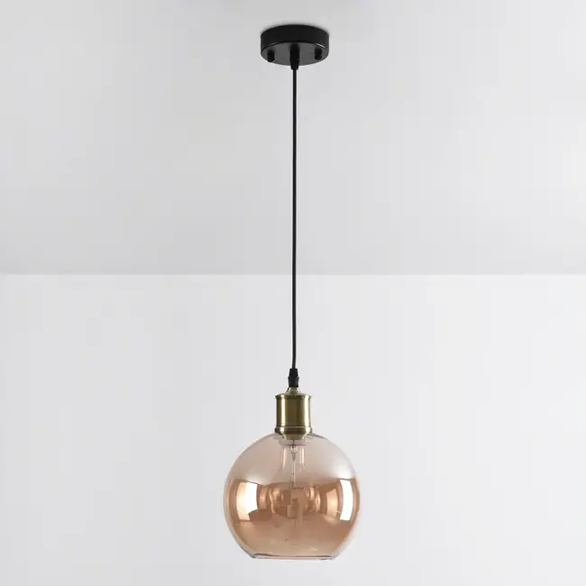 1-light pendant light Verona - smooth amber glass