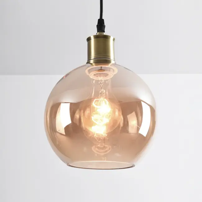 1-light pendant light Verona - smooth amber glass