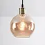 1-light pendant lamp Verona amber - round smooth glass