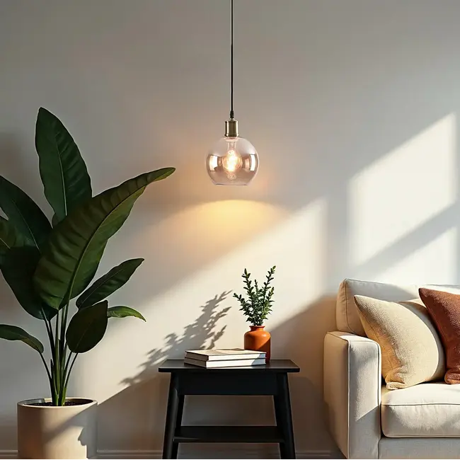 1-light pendant light Verona - smooth amber glass
