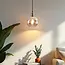 1-light pendant lamp Verona amber - round smooth glass