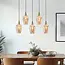 5-light pendant light Valerie - amber glass