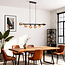 6-light designer pendant light Guadeloupe - black and amber glass