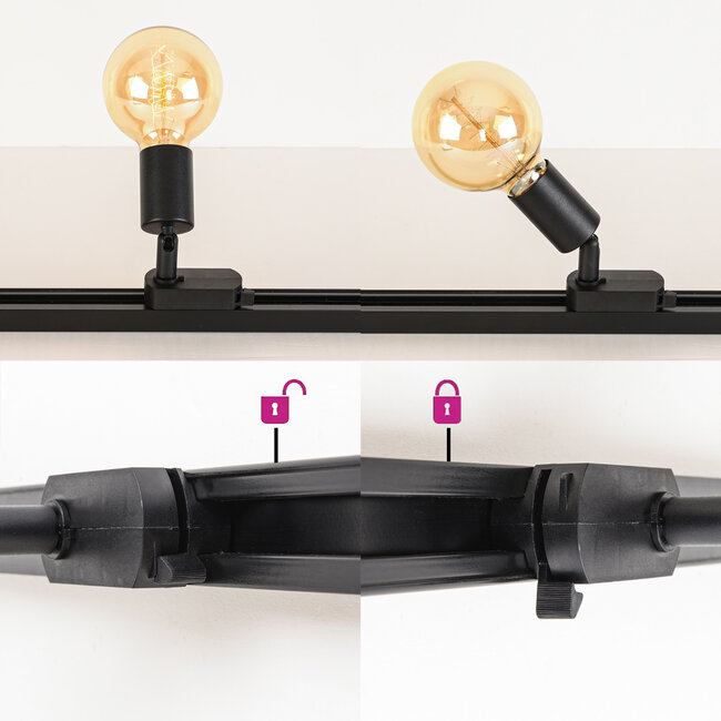 Modern 1-phase track lighting system with ceiling spotlights  - Jax