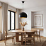 Modern round pendant lamp Goldy in black and gold