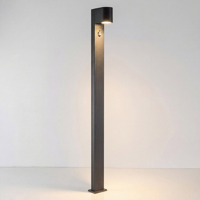 Industrial garden lamp post Simone with sensor, 100 cm, anthracite