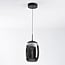 3-step dimmable pendant light Nadine - smoked grey glass and black