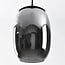 3-step dimmable pendant light Nadine - smoked grey glass and black