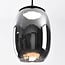 3-step dimmable pendant light Nadine - smoked grey glass and black