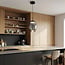 3-step dimmable pendant light Nadine - smoked grey glass and black