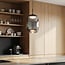 3-step dimmable pendant light Nadine - smoked grey glass and black