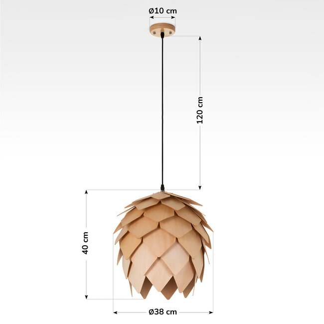 Stylish wooden pendant light Indore - wood
