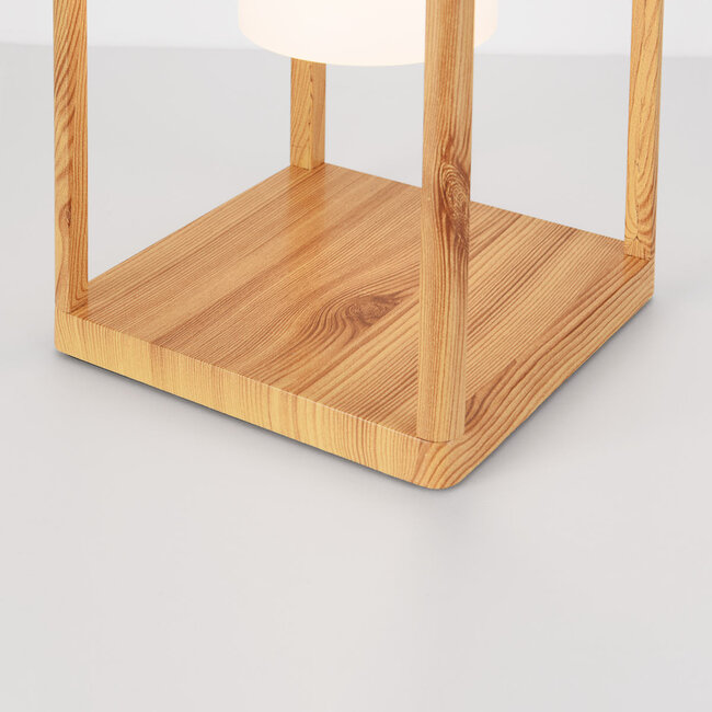 Rechargeable table lamp with wood look - Luxor